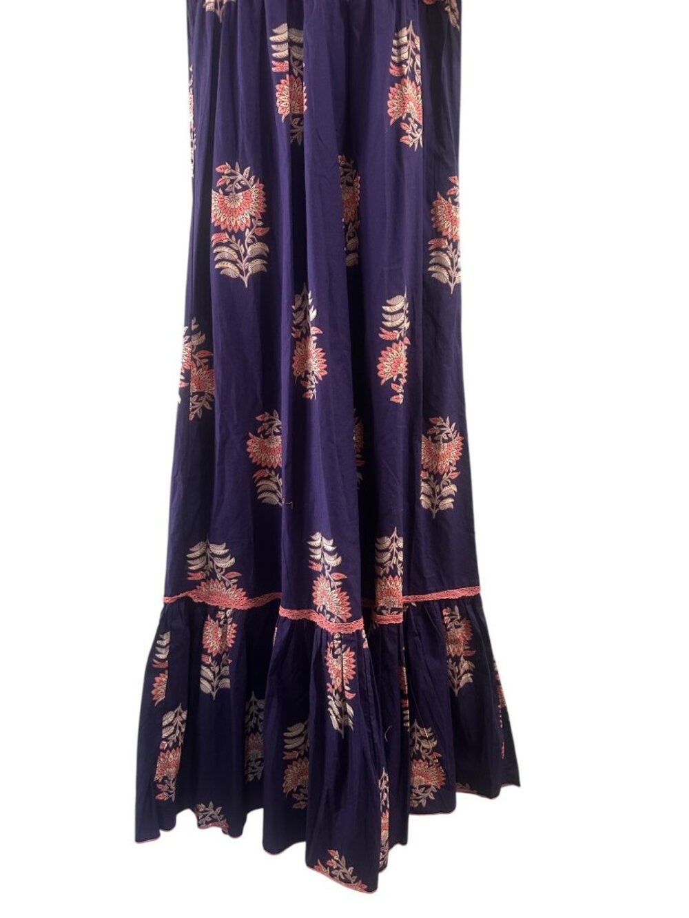 SONMER Peasant Magnolia Maxi Dress Small Womens Purple Ballon Sleeves Smocked - Picture 9 of 16
